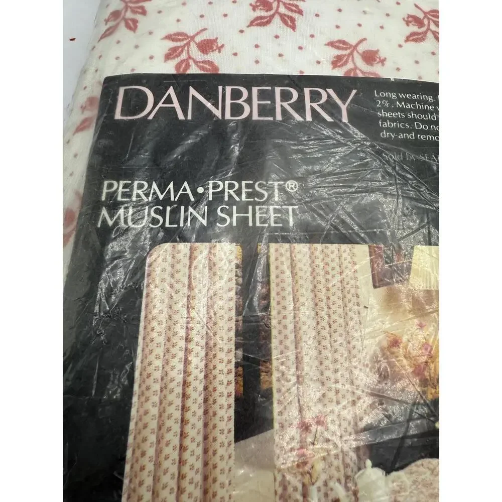 Vintage Danberry Perma-Prest Muslin Queen Size Flat Sheet